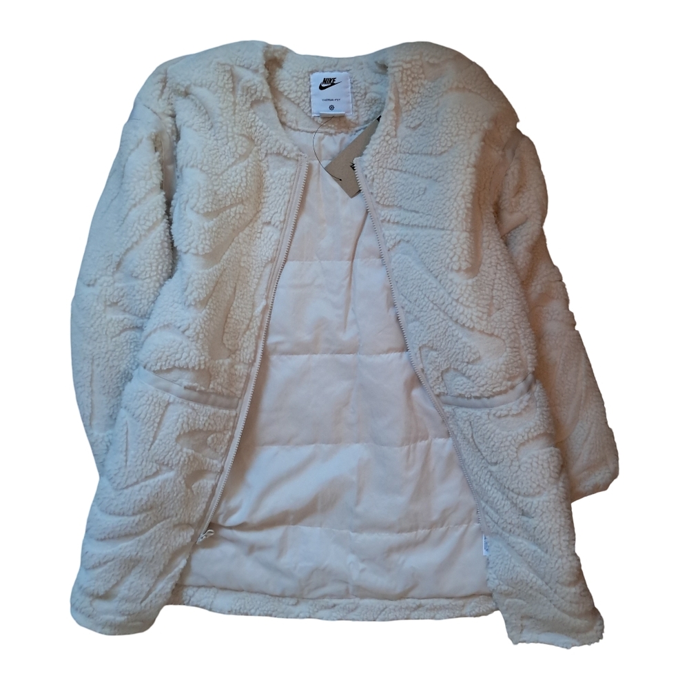 Nike LAST ONE Women's Loose Fit High-Pile Sherpa Fleece Jacket Coat XS NWT - Picture 4 of 8